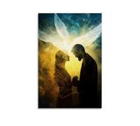 ZLLJXFZZ Poster artistico da appendere con Spirito Santo e Cristo, una connessione divina in stile moderno, 60 x 90 cm