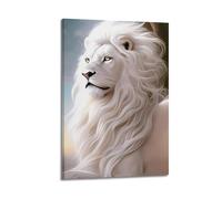 ZLLJXFZZ Poster artistico da parete con animali del leone contro il cielo con nuvole, decorazione moderna da appendere, 20 x 30 cm