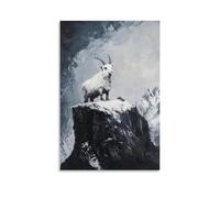 ZLLJXFZZ Poster artistico da parete con pittura a olio, Markhor, picco di montagna, decorazione moderna da appendere, 20 x 30 cm