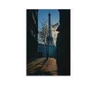 ZLLJXFZZ Poster artistico da parete in velluto con ombre di Parigi, decorazione moderna da appendere, 20 x 30 cm