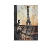 ZLLJXFZZ Poster artistico da parete in velluto con ombre di Parigi, decorazione moderna da appendere, 40 x 60 cm