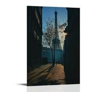 ZLLJXFZZ Poster artistico da parete in velluto con ombre di Parigi, decorazione moderna da appendere, 50 x 75 cm