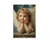 ZLLJXFZZ Poster con angelo, cherubino, sguardo innocente, decorazione da parete, decorazione moderna, poster artistico da appendere, 60 x 90 cm