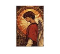 ZLLJXFZZ Poster con angelo serafino, cerchio con fiamma a sei ali, decorazione artistica da parete, decorazione moderna, poster artistico da appendere, 50 x 75 cm