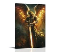 ZLLJXFZZ Poster con angelo, spada della luce divina, decorazione da parete, decorazione moderna, poster artistico da appendere, 50 x 75 cm