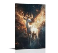 ZLLJXFZZ Poster con animali celestiali, cervo angelico, decorazione artistica da parete, decorazione moderna, poster artistico da appendere, 50 x 75 cm
