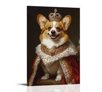 ZLLJXFZZ Poster con animali della satira, Royal Corgi, decorazione moderna da appendere, 30 x 45 cm