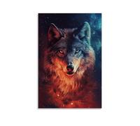 ZLLJXFZZ Poster con animali galattici, lupo che viaggia nello spazio, decorazione moderna da appendere, poster artistico da appendere, 20 x 30 cm