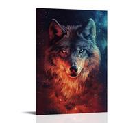 ZLLJXFZZ Poster con animali galattici, lupo che viaggia nello spazio, decorazione moderna da appendere, poster artistico da appendere, 30 x 45 cm