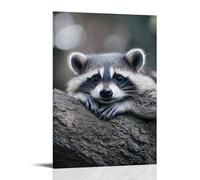 ZLLJXFZZ Poster con animali, giocoso, procione bandito, decorazione artistica da parete, decorazione moderna, poster artistico da appendere, 60 x 90 cm