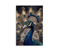 ZLLJXFZZ Poster con animali, intricato, decorazione artistica da parete con mandala, pavone, decorazione moderna, poster artistico da appendere, 40 x 60 cm