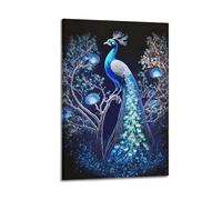 ZLLJXFZZ Poster con animali, pavone tra le cime degli alberi, decorazione artistica da parete moderna, poster artistico da appendere, 20 x 30 cm