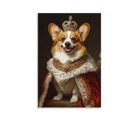 ZLLJXFZZ Poster con animali, satira, Royal Corgi, decorazione moderna da appendere, 20 x 30 cm