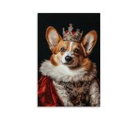 ZLLJXFZZ Poster con animali, satira, Royal Corgi, decorazione moderna da appendere, 20 x 30 cm