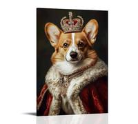 ZLLJXFZZ Poster con animali, satira, Royal Corgi, decorazione moderna da appendere, 40 x 60 cm