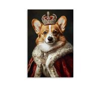ZLLJXFZZ Poster con animali, satira, Royal Corgi, decorazione moderna da appendere, 50 x 75 cm