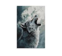 ZLLJXFZZ Poster con animali selvatici, lupo ululante, decorazione moderna da appendere, poster artistico da appendere, 40 x 60 cm