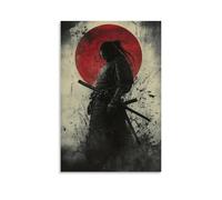 ZLLJXFZZ Poster con fantasma samurai, vendetta al chiaro di luna pallida, decorazione artistica da parete, decorazione moderna da appendere, 50 x 75 cm