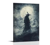 ZLLJXFZZ Poster con fantasma samurai, vendetta al chiaro di luna pallida, decorazione artistica da parete, decorazione moderna da appendere, 20 x 30 cm