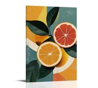 ZLLJXFZZ Poster con frutta Bauhaus, decorazione artistica da parete geometrica con agrumi, decorazione moderna da appendere, 40 x 60 cm