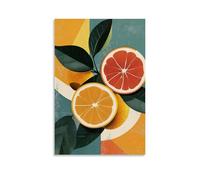 ZLLJXFZZ Poster con frutta Bauhaus, decorazione artistica da parete geometrica con agrumi, decorazione moderna da appendere, 40 x 60 cm