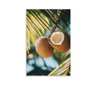 ZLLJXFZZ Poster con frutta tropicale, palma da cocco, decorazione moderna da appendere, 20 x 30 cm