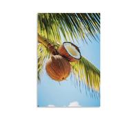ZLLJXFZZ Poster con frutta tropicale, palma da cocco, decorazione moderna da appendere, 40 x 60 cm