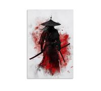 ZLLJXFZZ Poster con ombra, samurai, assassino di notte silenziosa, decorazione artistica da parete, decorazione moderna da appendere, 50 x 75 cm
