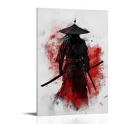 ZLLJXFZZ Poster con ombra, samurai, assassino di notte silenziosa, decorazione artistica da parete, decorazione moderna, poster artistico da appendere, 20 x 30 cm