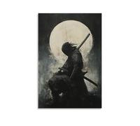 ZLLJXFZZ Poster con ombra, samurai, assassino di notte silenziosa, decorazione da parete, decorazione moderna, poster artistico da appendere, 60 x 90 cm