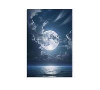 ZLLJXFZZ Poster con paesaggio di un bel mare con sole e cielo nuvoloso, decorazione artistica da parete, decorazione moderna, poster artistico da appendere, 40 x 60 cm