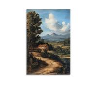 ZLLJXFZZ Poster con paesaggio progettato con impressione di montagne lontane e strade sterrate, decorazione artistica da parete, decorazione moderna da appendere, 50 x 75 cm