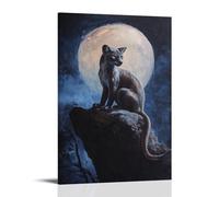ZLLJXFZZ Poster con pittura a olio con immagine di Fossa, caccia al chiaro di luna, decorazione moderna da appendere, 20 x 30 cm