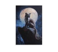 ZLLJXFZZ Poster con pittura a olio con immagine di Fossa, caccia al chiaro di luna, decorazione moderna da appendere, poster artistico da appendere, 40 x 60 cm