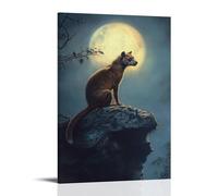 ZLLJXFZZ Poster con pittura a olio con immagine di Fossa, caccia al chiaro di luna, decorazione moderna da appendere, poster artistico da appendere, 40 x 60 cm