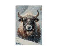 ZLLJXFZZ Poster con pittura a olio, Yak, bufera di neve himalayana, decorazione moderna da appendere, poster artistico da appendere, 20 x 30 cm