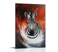 ZLLJXFZZ Poster con pittura a olio, zebra, miraggio, onda di calore, decorazione moderna da appendere, poster artistico da appendere, 60 x 90 cm