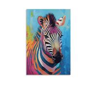 ZLLJXFZZ Poster con pittura a olio, zebra, miraggio, onda di calore, decorazione moderna da appendere, poster artistico da appendere, 60 x 90 cm