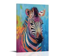 ZLLJXFZZ Poster con pittura a olio, zebra, miraggio, onda di calore, decorazione moderna da appendere, poster artistico da appendere, 60 x 90 cm