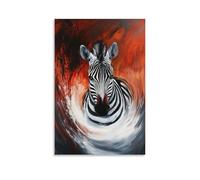 ZLLJXFZZ Poster con pittura a olio, zebra, miraggio, onda di calore, decorazione moderna da appendere, poster artistico da appendere, 60 x 90 cm
