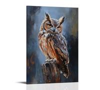 ZLLJXFZZ Poster con pittura ad olio con animali, gufo vecchio saggio in olandese, decorazione artistica da parete, decorazione moderna da appendere, poster artistico da appendere, 20 x 30 cm