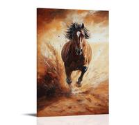 ZLLJXFZZ Poster con pittura ad olio con animali selvatici Mustang nel deserto, decorazione artistica da parete, decorazione moderna, poster artistico da appendere, 60 x 90 cm