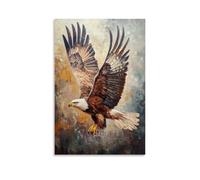 ZLLJXFZZ Poster con pittura ad olio con aquila nobile che vola in alto, decorazione artistica da parete, decorazione moderna, poster artistico da appendere, 50 x 75 cm