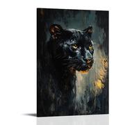 ZLLJXFZZ Poster con pittura ad olio con immagine di animale, pantera nera a Rembrandt, decorazione artistica da parete, decorazione moderna, poster artistico da appendere, 40 x 60 cm