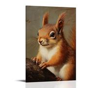 ZLLJXFZZ Poster con pittura ad olio con scoiattolo dell'età dell'oro olandese, decorazione artistica da parete, decorazione moderna da appendere, 40 x 60 cm