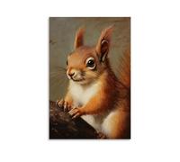 ZLLJXFZZ Poster con pittura ad olio con scoiattolo dell'età dell'oro olandese, decorazione artistica da parete, decorazione moderna da appendere, 20 x 30 cm