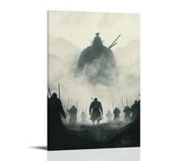 ZLLJXFZZ Poster con samurai, nebbia, esercito fantasma, arte da parete, decorazione moderna da appendere, 50 x 75 cm