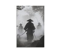 ZLLJXFZZ Poster con samurai, nebbia, esercito fantasma, arte da parete, decorazione moderna da appendere, 50 x 75 cm