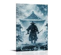 ZLLJXFZZ Poster con samurai, tema: bufera di neve, decorazione moderna da appendere alla parete, 20 x 30 cm