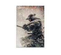 ZLLJXFZZ Poster con samurai, tema: bufera di neve, decorazione moderna da appendere alla parete, 40 x 60 cm
